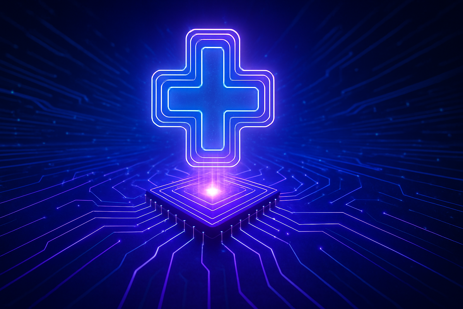 Illustrasjon av Datasikkerhet, AI i helse og global chip-kamp